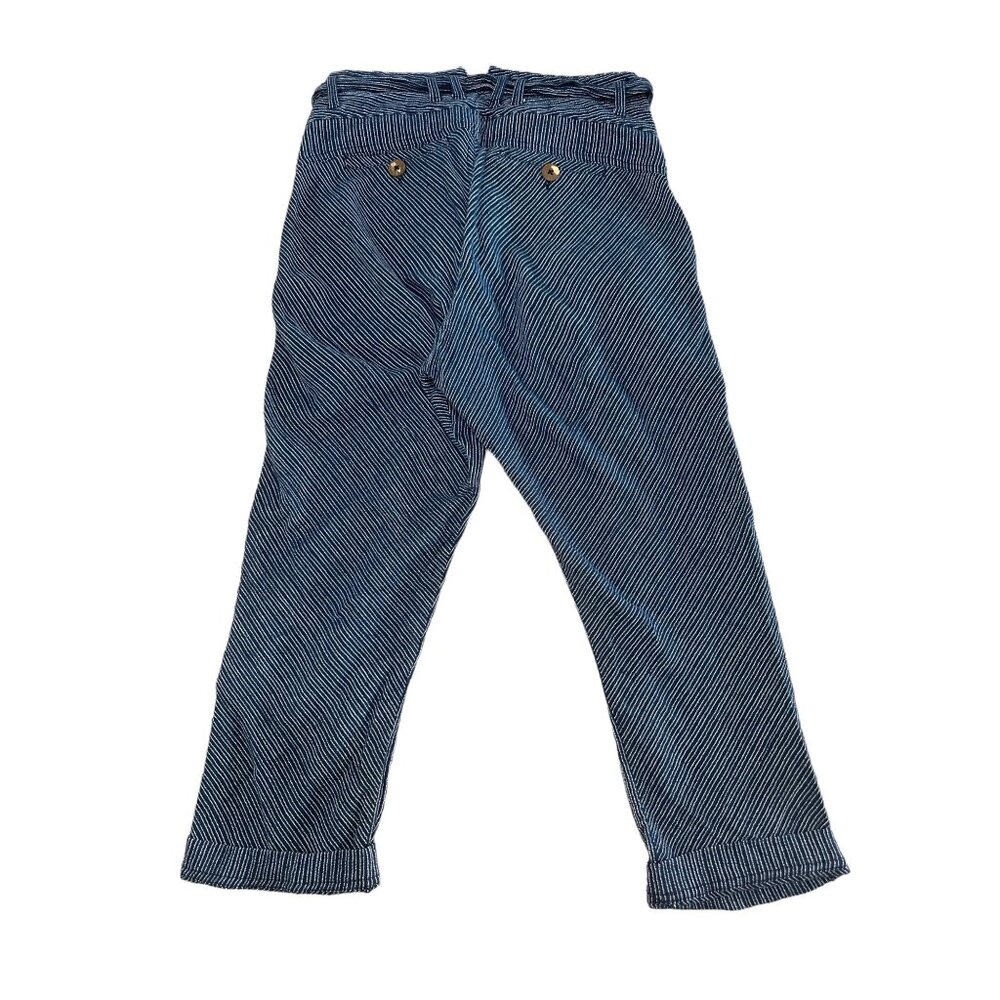 Free People Striped Harem Pants Womens 4 Blue High Rise Relaxed Cropped Bohemian - Picture 5 of 16